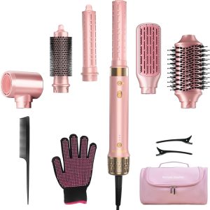 Mythsight StyleVibe 6-in-1 Air Styler, Hair Dryer & Blow Dryer Brush with Auto-Wrap Curl L/R, Fast Drying, Smooth Blowouts, Root-Lift Volume, No Heat Damage Frizz-Free Thermal Brush, Gifts for Women